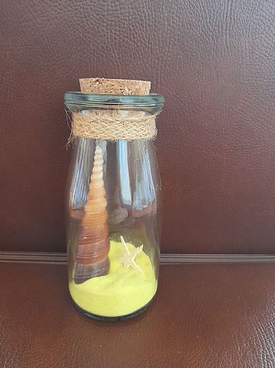 Γυάλινο Μπουκαλάκι με Θαλασσινό Θέμα και Χρωματιστή Αμμο