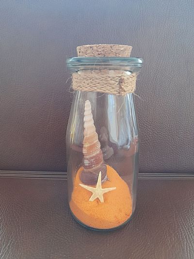 Γυάλινο Μπουκαλάκι με Θαλασσινό Θέμα και Χρωματιστή Αμμο