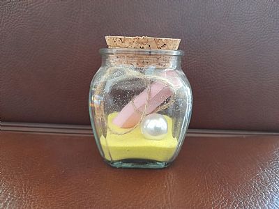 Γυάλινο Βαζάκι με Κρυφό Μήνυμα μέσα σε Χρωματιστή Αμμο