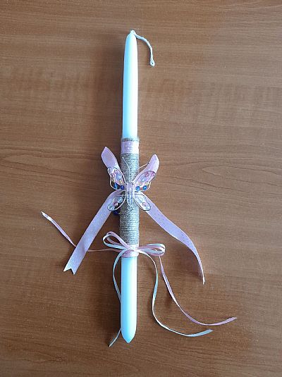 Κοριτσίστικη Λαμπάδα με πεταλούδα