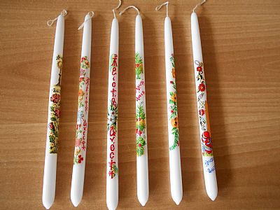 Λαμπάδες με Decoupage *Χριστός Ανέστη*