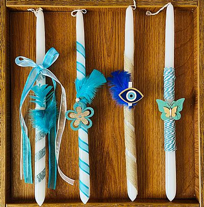 Στρογγυλές Λαμπάδες /Διάφορα Σχέδια 