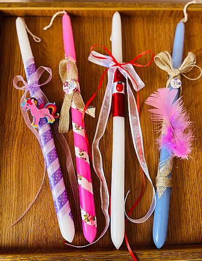 Στρογγυλές Λαμπάδες Διάφορα Σχέδια